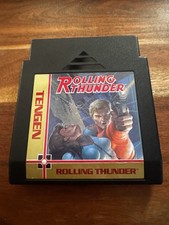 Rolling Thunder NES Tengen Black Cartridge Tested Working Authentic + Sleeve