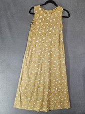 Uniqlo UT The Tale of Genji Sleeveless maxi Dress XS Yellow Sundress Graphic