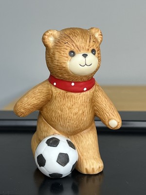 Vintage Enesco LUCY & ME BEAR w/Soccer Ball Figure or Cake Topper Read