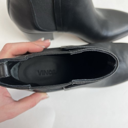 VINCE Boots 8.5 M Black Hallie Leather Ankle Chelsea Bootie Women’s NIB $395 - Picture 12 of 19