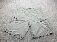 Simms Shorts Men’s Large Beige Guide Series Wet Wading Elastic Waist Cargo