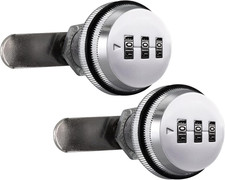 RV 3-Digit Combination Cam Lock, Chrome, 2-Pack