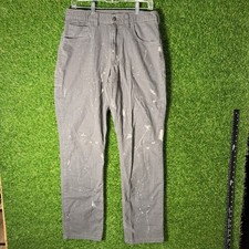Carhartt BN2517 M Relaxed Fit Canvas Work Pants Mens 32x34 Gray Paint Splatter