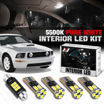 [5Pcs] For 05-09 Mustang White Canbus Interior LED Map Cargo License Light Bulb