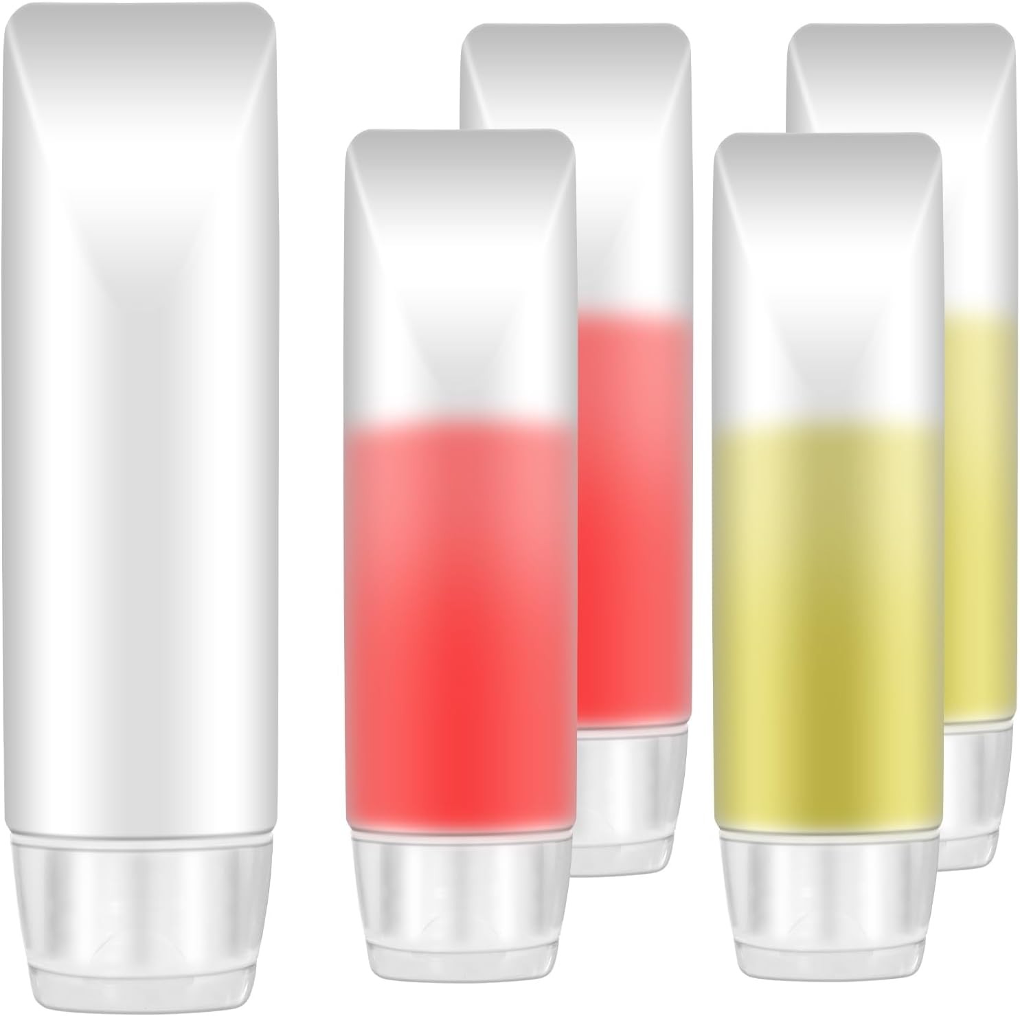 Bewudy 5 PCS Travel Bottles, Refillable Toothpaste Tubes, Small Travel Squeeze