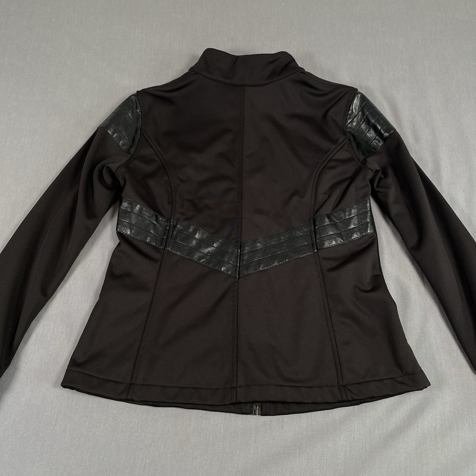 Fabletics Bray Moto Jacket Size Medium Black Faux… - image 3