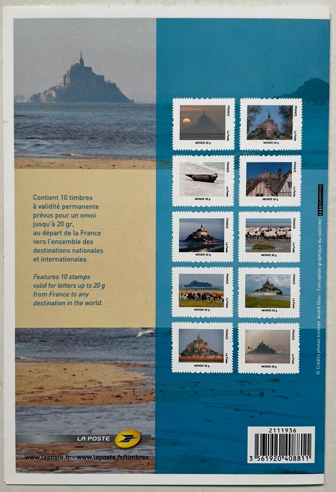 Timbres Collector Le Mont Saint-Michel 2011 (10 Timbres) NEUF - Photo 2/2