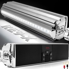 Motorcycle Speakers Bluetooth Waterproof with LED Lights, AUX/FM Radio Stereo...