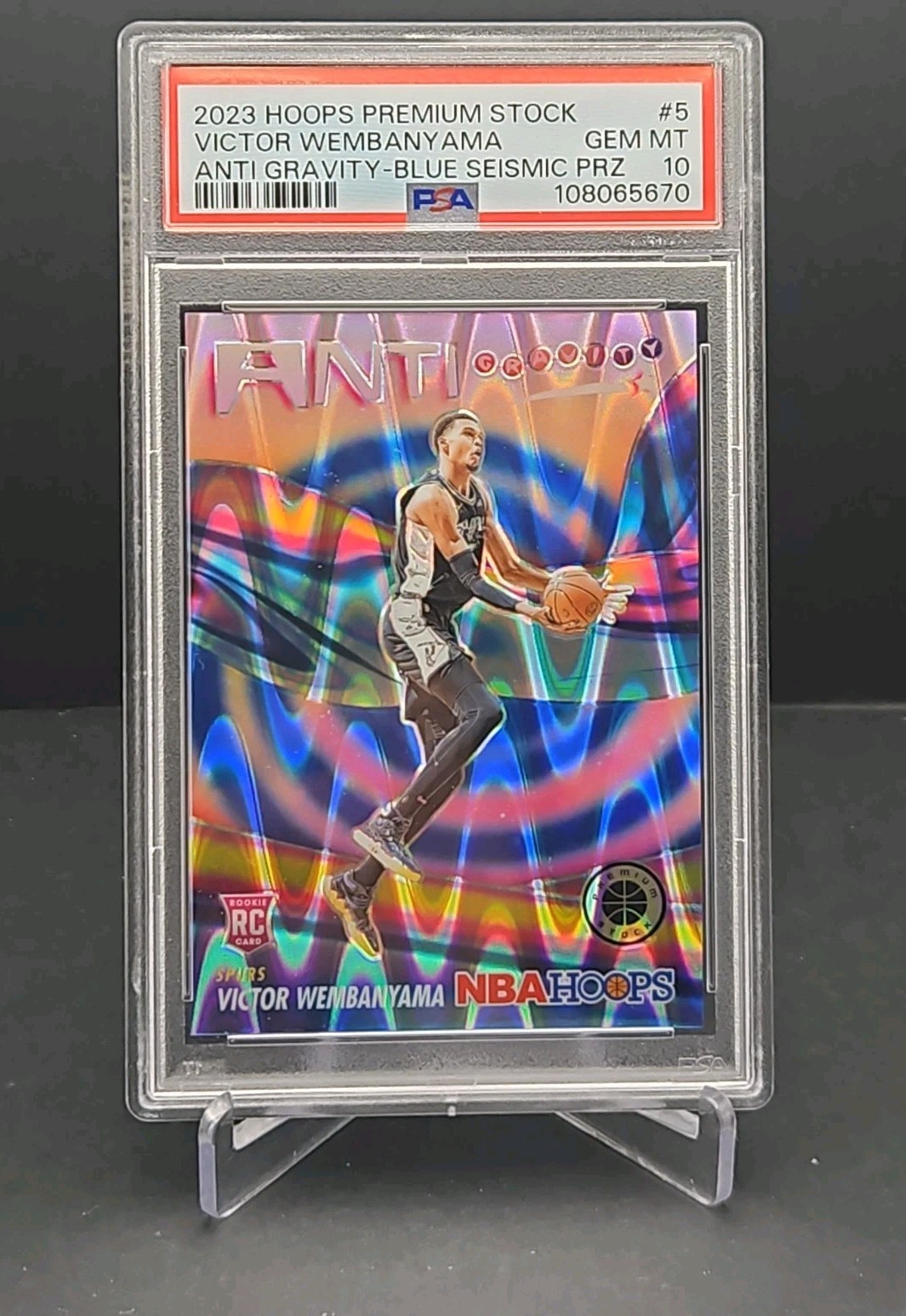 Victor Wembanyama #5 Anti Gravity Blue Seismic Prizm /99 RC PSA 10 Premium Stock view 6