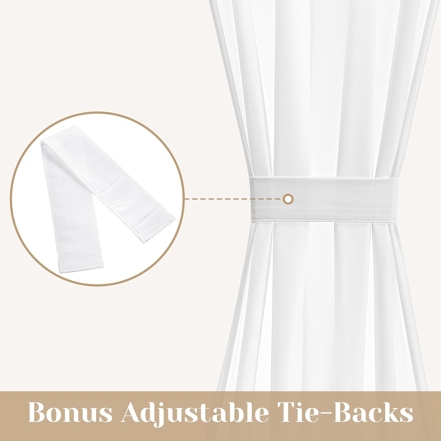 HOMEIDEAS Non-See-Through French Door Curtains Set of 2 for Front Door, Light Fi