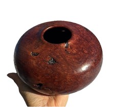 Nigel Howe Signed Wood Turned Cherry Wood Vessel Elegant Ovoid Design