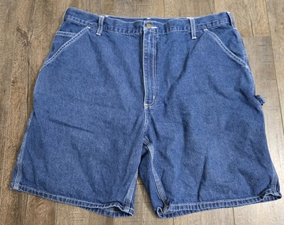 VTG Carhartt Denim Carpenter Shorts Size 42 Blue B28 DST Tag