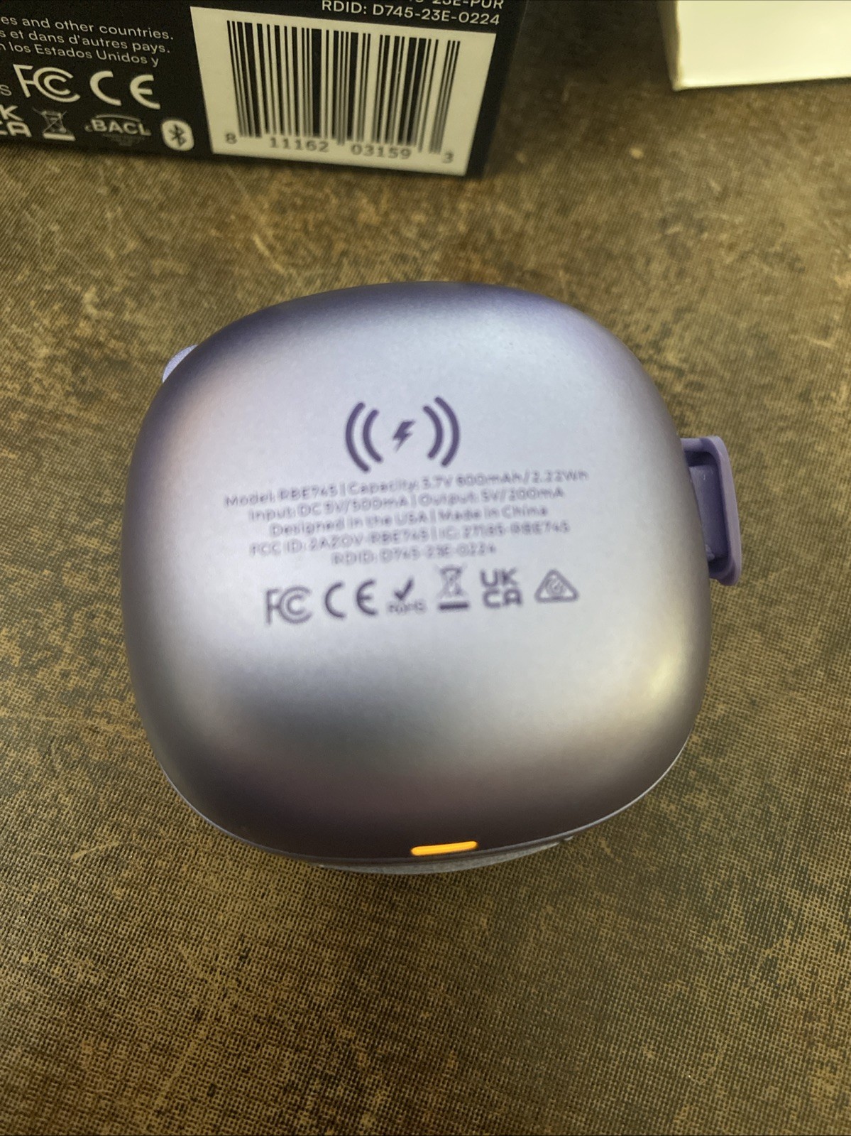 Raycon RBE745-23E-PUR The Fitness Earbuds Active Noise Cancellation “ Purple “