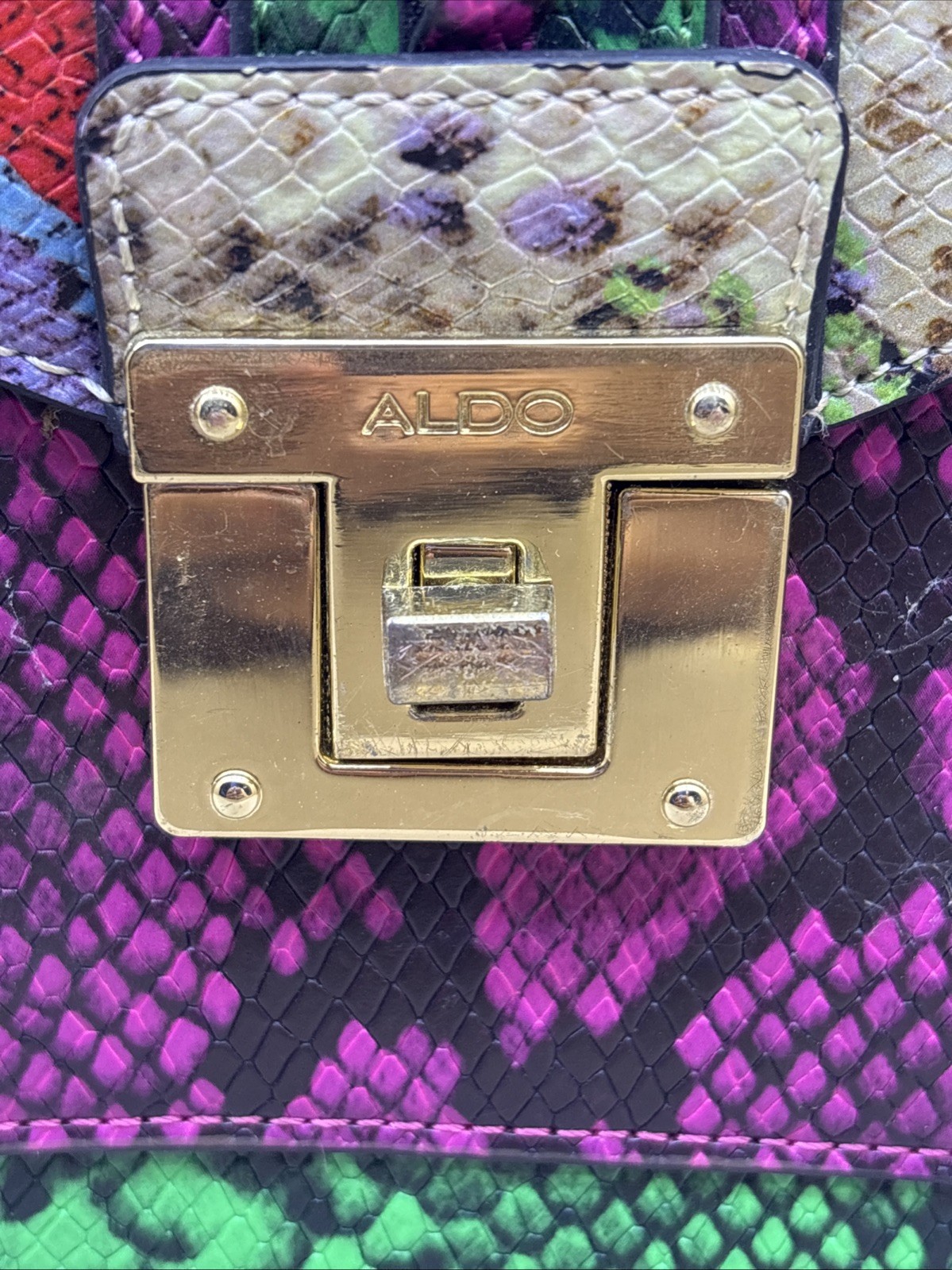 ALDO Glendaa Patchwork Multi-Color Snakeskin Prin… - image 2