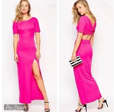 ASOS Hot Pink Casual Long Dress Size 8 NWT
