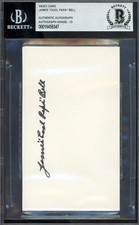 James Cool Papa Bell Gem Mint 10 Beckett BAS Signed 3x5 Index Card Autograph