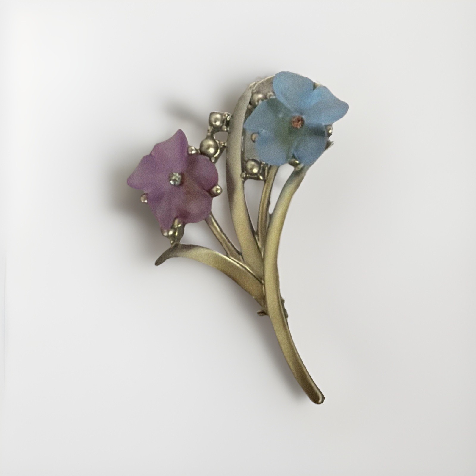 Vintage Christian Dior Henkel & Grosse Flower Spray Brooch Pin – Pink & Blue MCM