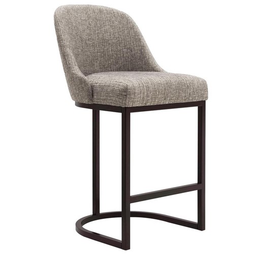 Leick Favorite Finds Barrel Back Metal Counter Stool Set in Gray/Espresso - Picture 17 of 23