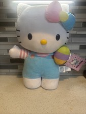 New Hello Kitty Holding Colored Egg Easter Spring Plush Greeter With Tag