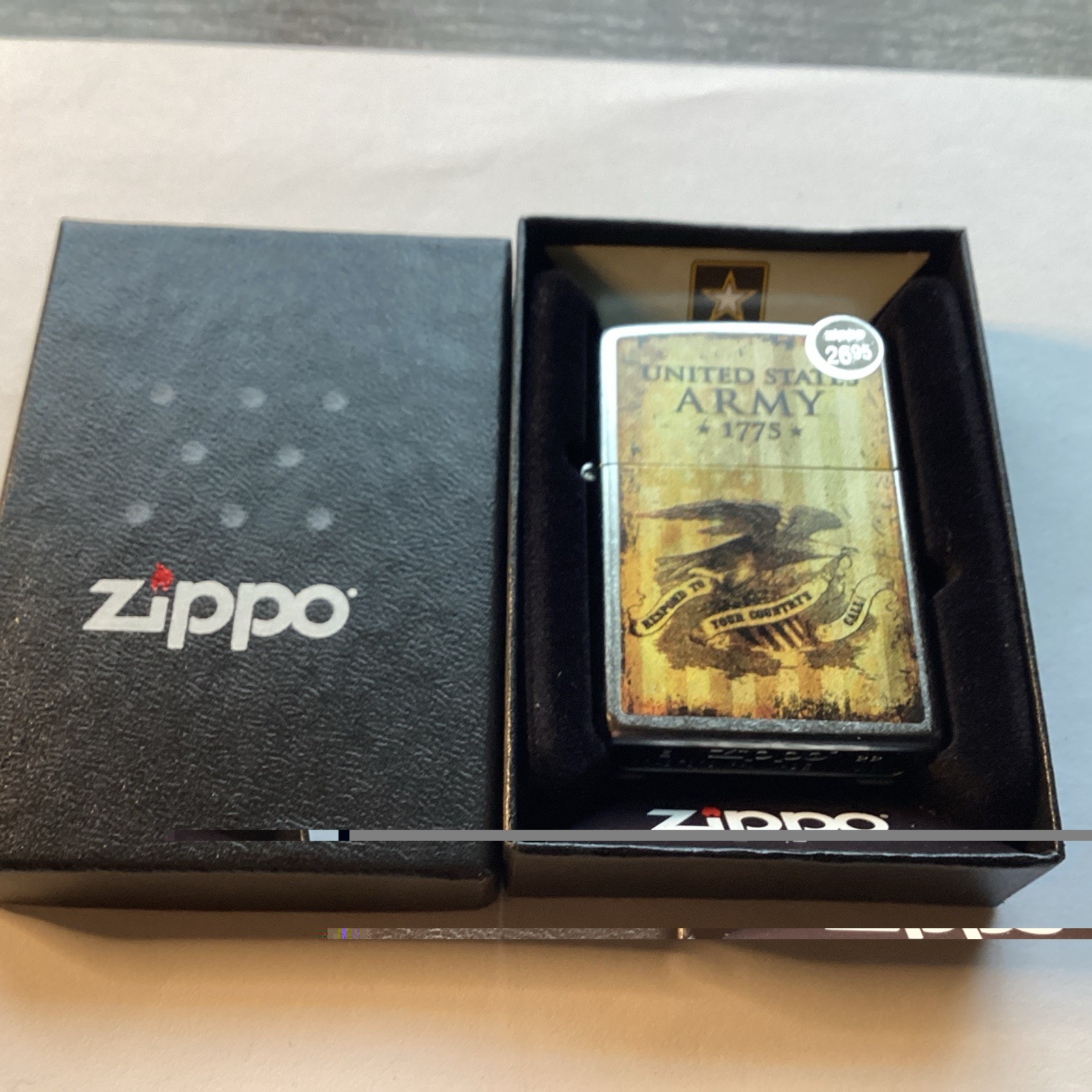 Zippo 49315 U.S. Army Design E-22 Never Struck New Old Stock