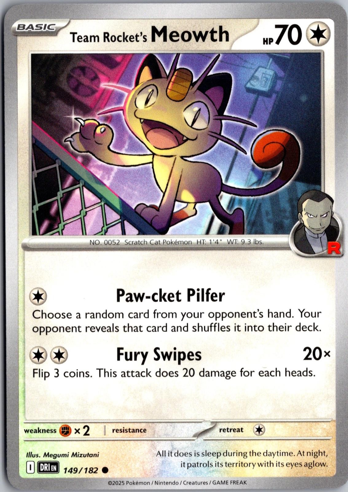 Team Rocket's Meowth 2025 Scarlet & Violet: Destined Rivals #149