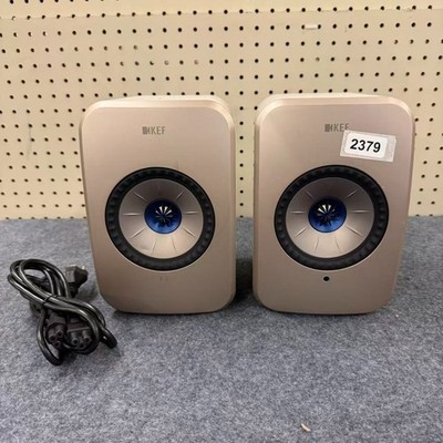 KEF LSX II Wireless Bookshelf Speakers Pair - Soundwave/Tan (Used)d #2379