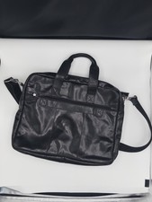 Jack Georges Voyager Leather Slim Briefcase Black Excellent Condition