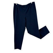 J Jill Ponte Pants Size Large P Slim Leg Navy Blue Seamed Pull-On Elastic Waist