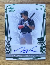 2023 Leaf Trinity Baseball Ralphy Velazquez Green Foil Base Autograph /25