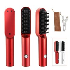 USB Rechargeble Portable Hair Straightener Brush Hot Comb New Open Box