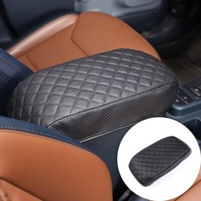 Armlehnenbezug aus kariertem Leder im Carbonfaser-Stil für Ford Maverick 2022+