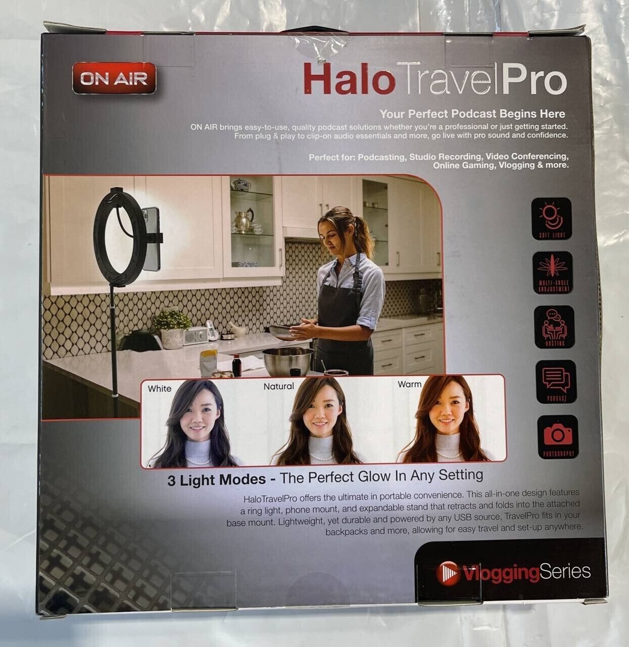 Halo Travel Pro 10” LED RingLight Extendable to 5.5ft Vlogging Series