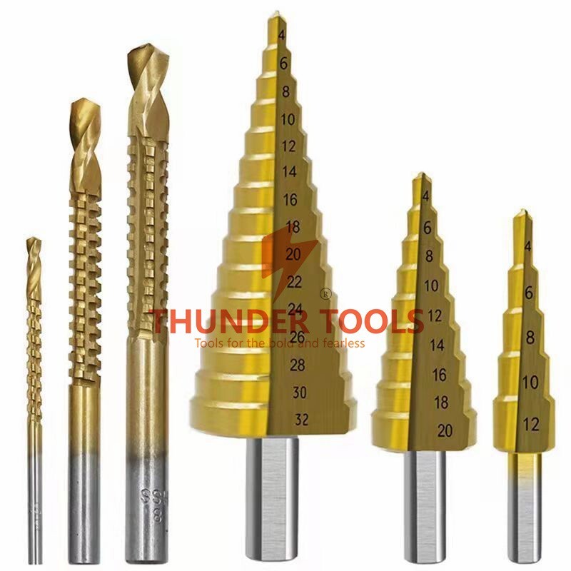 Thunder Tools 6Pcs 4241 High Speed Steel Plated Ladder TriPoint