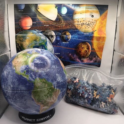 Planet Earth 550 Piece Jigsaw Puzzle in Tin Eurographics New Missing Box Unused.