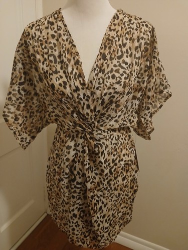 Womens Ladies Multicolor Animal Print Blouse or Sw Coverup Tunic Top S 4-6 NEW - Picture 6 of 21