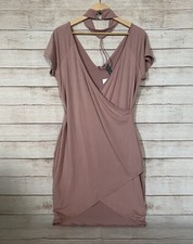 NEW May Pink Plus Size 1XL Stretchy Curve Hugging Dress