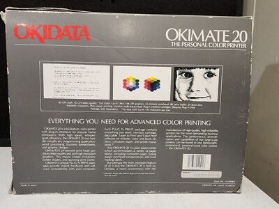 1985Vintage OKIMATE 20 COLOR PRINTER Commodore 64 EN3211 NEVER