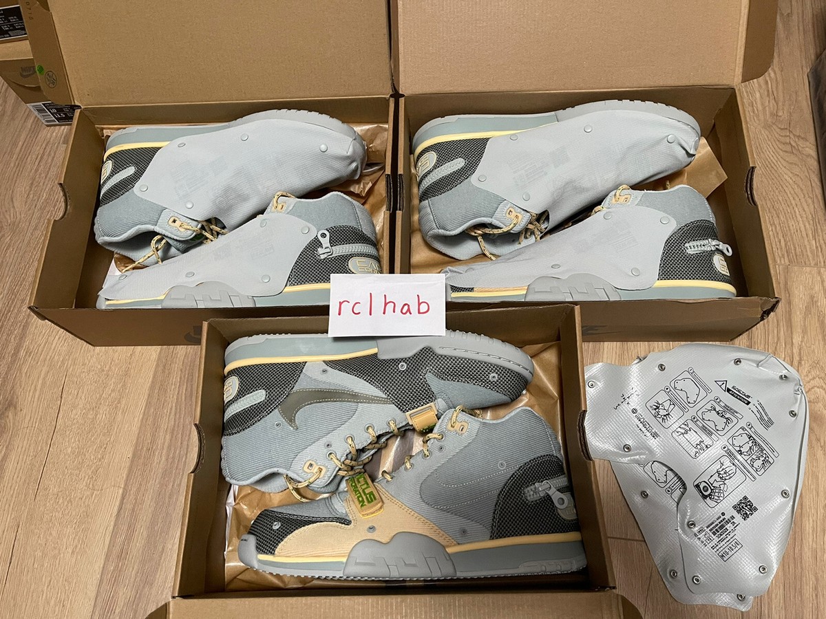 Nike Air Trainer Cactus Jack (Grey Haze, Olive Aura Canvas) Size 10.5 Men Nike Air Trainer 1 Cactus Jack Travis Scott Grey Haze Sz 13  main image 2
