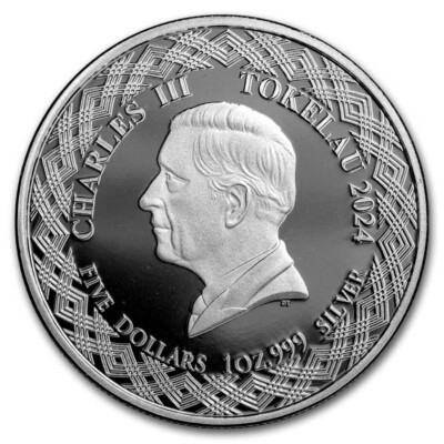 クリントンブッシュ銀貨 2024 Tokelau 1 oz Silver Longfin Bannerfish MD® Premier + PCGS FS