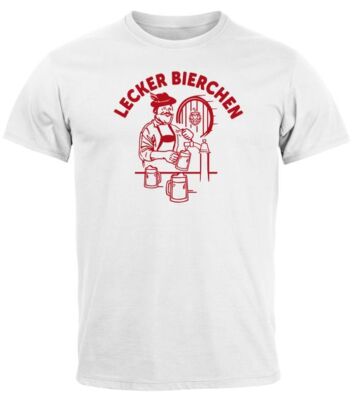 Herren T-Shirt Lecker Bierchen Bier Saufen Party Malle Urlaub Fun-Shirt Spruch