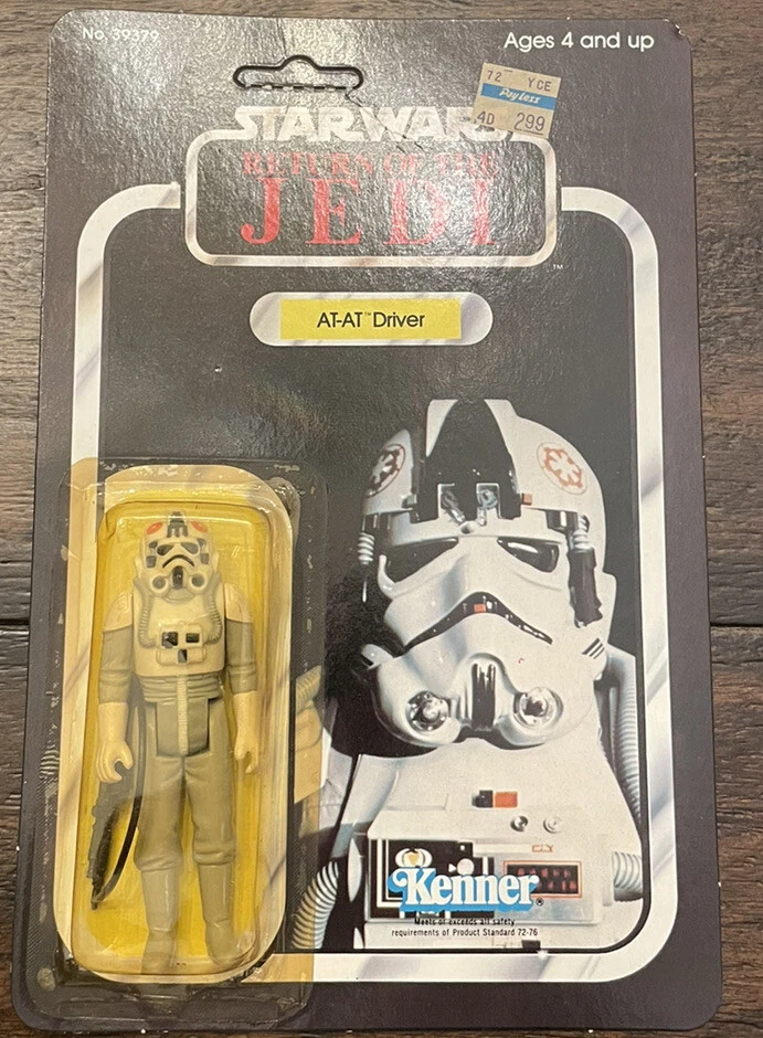 Vintage Kenner Star Wars AT-AT DRIVER ROTJ 65 B Back MOC Sealed UNPUNCHED 39379