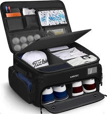 Golf Trunk Organizer, Waterproof Car Golf Locker with Separate Ventilated Compar