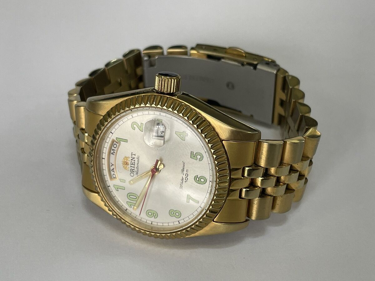 Rare Ed Orient President Automatic Day-Date Gold Tone Rare Ed Orient President Automatic Day-Date Gold Tone