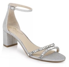 Jewel Badgley Mischka Womens Caroline Dress Sandal, Silver Metallic, Size 6.5