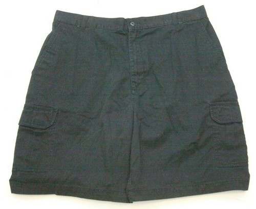 Puritan Black Flat Front Cotton Solid 