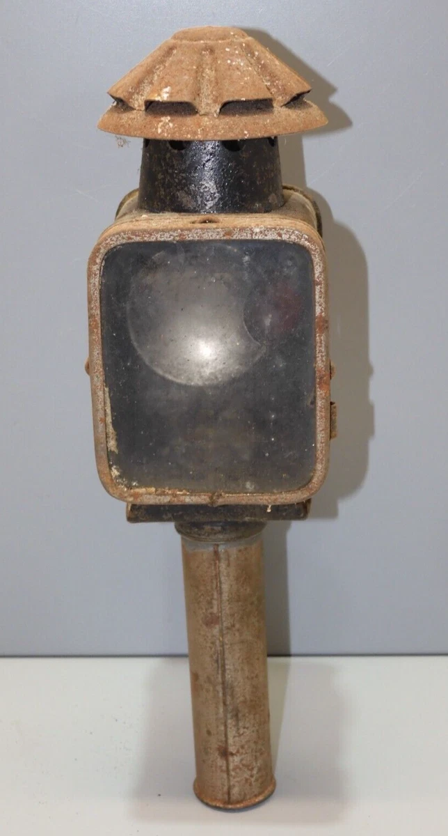 Lampe de vélo en tôle chromée début XXème - ANTIQU'ART