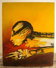 Brindisi Remo oppositore 1969 olio su tela 40x50 archivio  galleria pace