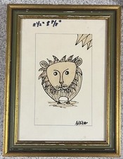 Vintage rysunek na papierze nieznanego artysty, 11 1/2" X 8 7/8" karykaturystyczny rzadki