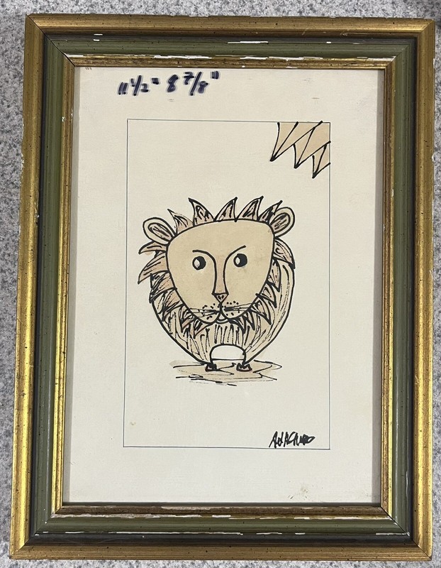 Vintage Drawing On Paper By Unknown Artist, 11 1/2” X 8 7/8” Caricaturistic Rare