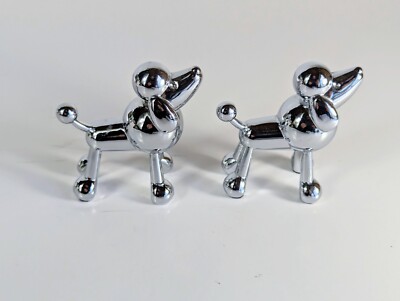 Umbra Poodle Ring Holder dog Figurine muse Chrome Jewelry stand X2